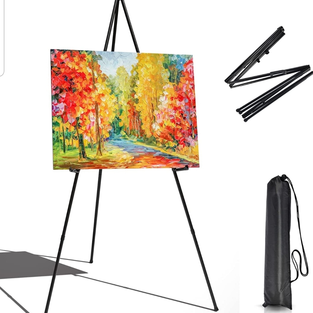 Collapsible portable easel with adjustable height